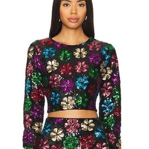 Show me your Mumu
LAST CALL TOP IN FLOWER POP MULTI SEQUINS